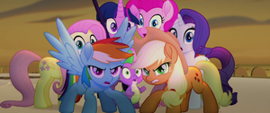 Mane Six and Spike Fearfully Gathered Together