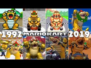 Evolution Of 1st Place (Bowser) In Mario Kart Games -1992-2019-