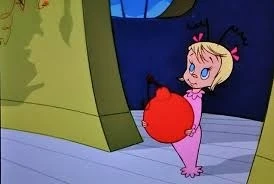 Cindy Lou met The Grinch for the first time