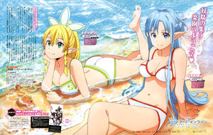 Yande.re 367776 alfheim online ass asuna (sword art online) bikini cleavage feet koga miyuki leafa pointy ears swimsuits sword art online wet