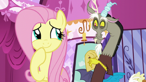 Fluttershy and Discord smiles