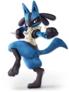 Lucario as he appears in Super Smash Bros. Ultimate.