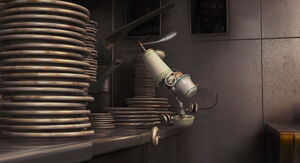 Wonderbot drinks coffee