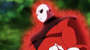 Jiren is surrounded by his red aura
