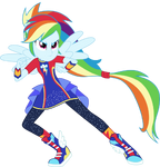 Rainbow Dash in her friendship power form.