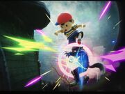 Ness Meteor Smash Wolf in Luigi's Mansion