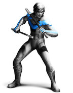 Nightwing as he appears in "Arkham City"