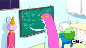 S1e1 writing on chalkboard