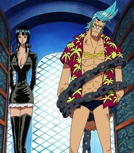 Franky and Robin Enies Lobby