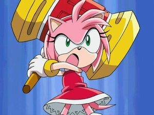 Amy Rose brings the hammer down