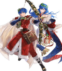 Marth and Elice's battle portrait in Heroes