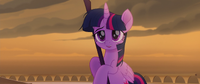 Twilight Sparkle smiling weakly at her friends MLPTM