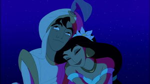 Jasmine and Aladdin continuing to spend their evening together.