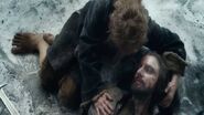 Bilbo mourning over Thorin's death in The Hobbit: The Battle of the Five Armies.