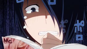 Ishigami crying at the manga