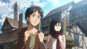 Young Eren and Mikasa