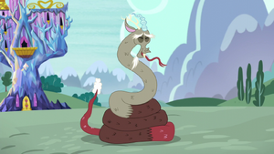 Discord taking the form of a rattlesnake S5E22