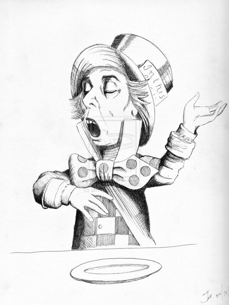 disney mad hatter hat drawing