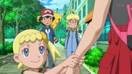 Ash pauses for a second