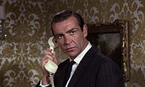 Bond getting off the phone with M