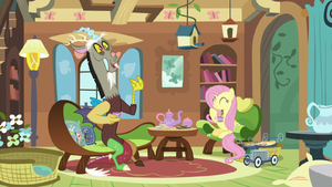 Fluttershy and Discord having a tea party S7E12