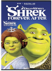 Shrek and Fiona on the 2015 DVD of Shrek 4.