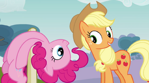 Applejack greets Pinkie S3E3