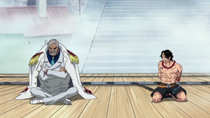 Garp Grieving Over Ace's Condition
