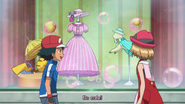 Serena commenting on the outfit displayed inside the clothing store Ash shows her