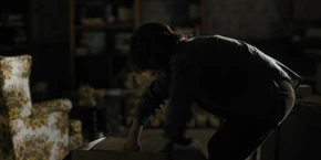 Later, Joyce opens up a box full of Christmas lights.