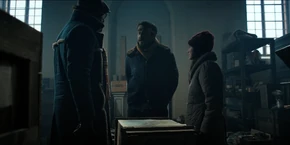 Joyce and Murray hearing Yuri remind them he's the one being held captive instead of the other way around.