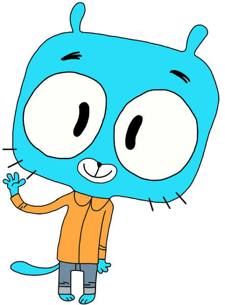 Gumball Watterson Running - Gumball Scared Png,Gumball Png - free  transparent png images 