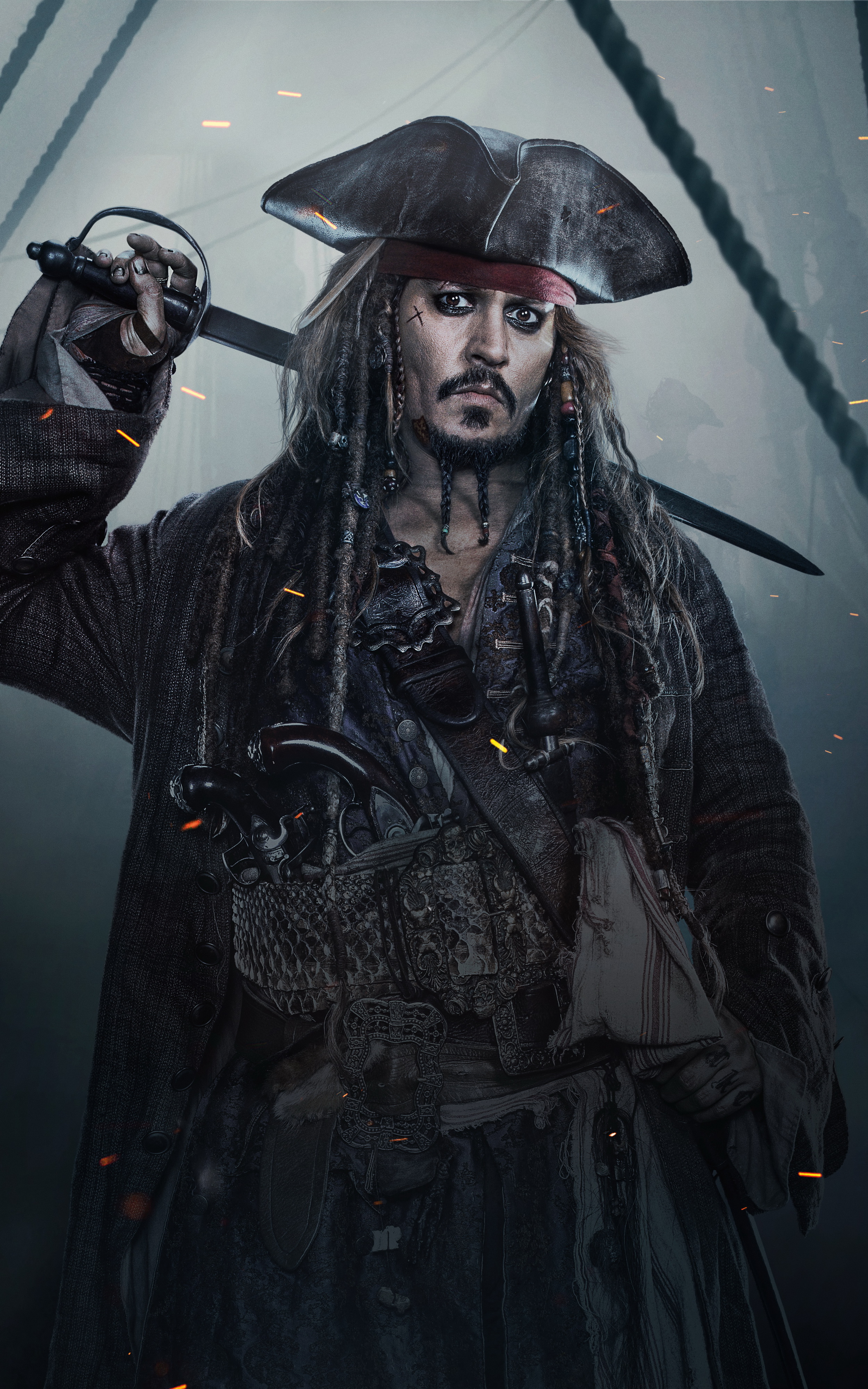 captain jack sparrow running wallpaper