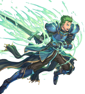 Luke's portrait when executing a special attack in Fire Emblem Heroes.