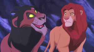 Scar attempting to get Simba to admit to causing Mufasa's death.