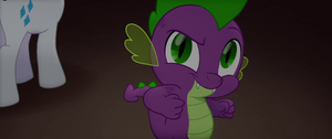 Spike smiling slyly at Capper MLPTM