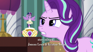 Starlight looks closely at tiny ballerina Twilight S7E10