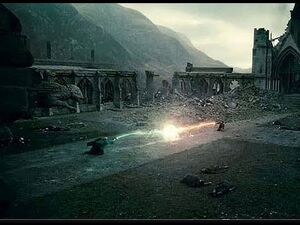 Harry vs. Voldemort in their last battle.