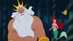 Ariel being forbidden by her father to go up to the surface again.