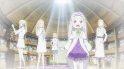 Archi and the other elves playing with  in the Princess Room.