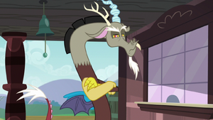 Discord crosses his arms in irritation S6E17