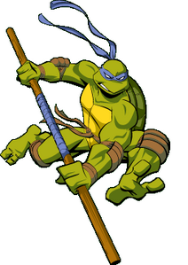 Donatello wielding his bō stick