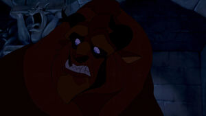 Beast becomes surprised when Belle offers herself to be his prisoner in exchange for her father's freedom.