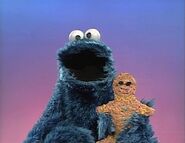 Cookie Monster and his gingerbread man.