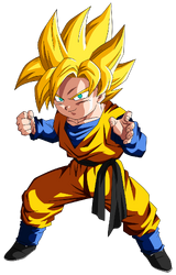 Kid Goten in his Super Saiyan form