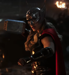 Natalie Portman as Lady Thor in the film, Thor: Love and Thunder.