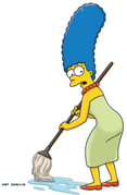 Marge Simpson mopping