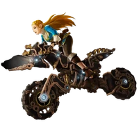 Princess Zelda rides the Master Cycle Zero