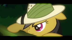 Daring Do peering over a log S2E16