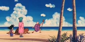 Master Roshi summoning Magic Carpet